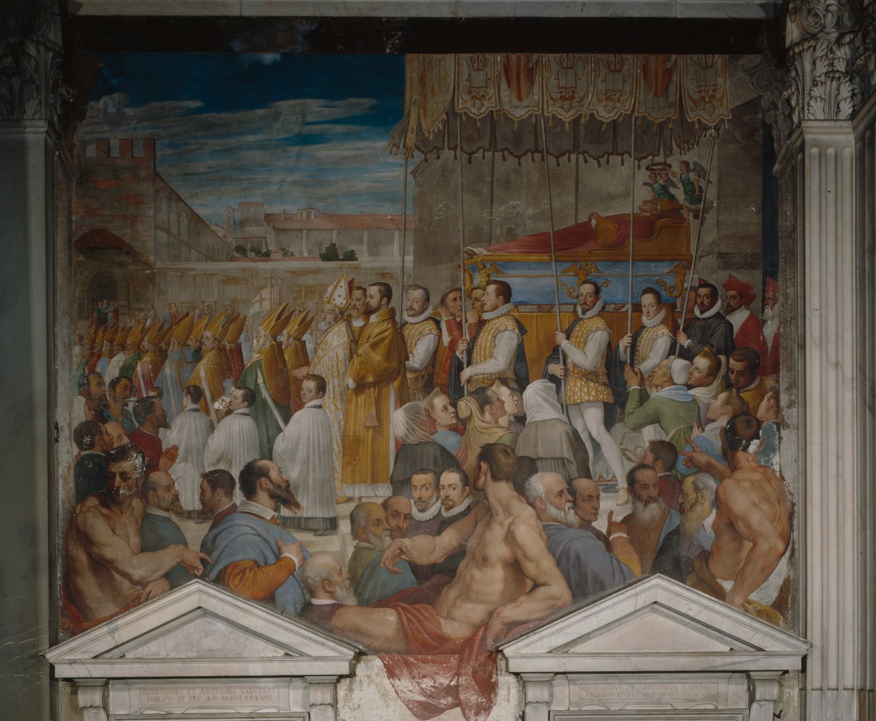 Procissão do corpo de Santo Antonino, 1589 (freso) de Domenico Cresti