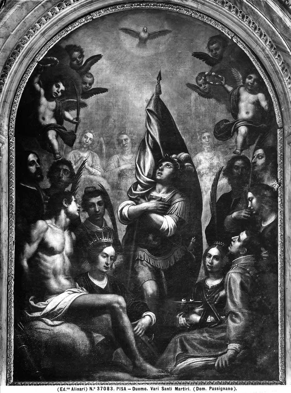 Os Mártires Santos na adoração do Espírito Santo, 1603 de Domenico Cresti