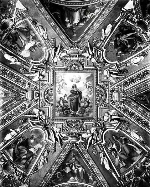 Virgem da Imaculada Conceição com santos e anjos, na Cappella Paolina, c.1611 (foto a p/b) de Domenico Cresti Passignano