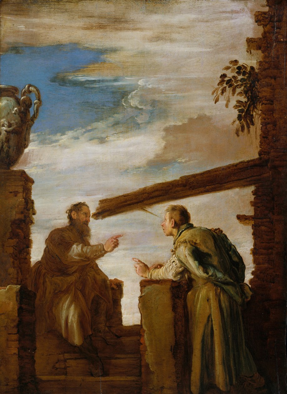 A parábola do mote e da trave, ca. 1619 de Domenico Fetti or Feti