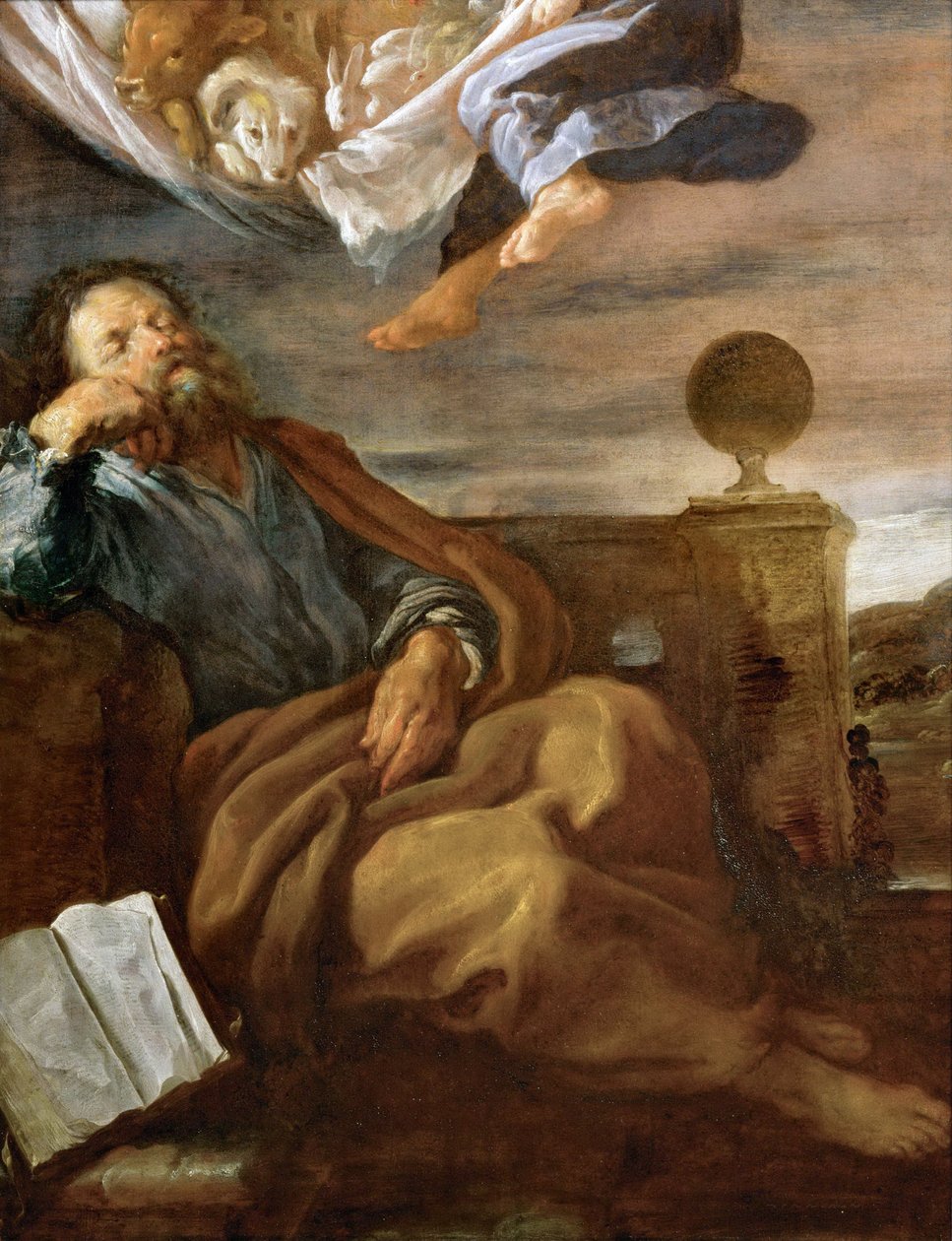 Barroco : Pierre et la vision de la grande nappe - A visão de Pedro de um lençol com animais par Fetti, Domenico (1588/90-1623), ca. 1619. Óleo sobre madeira, 66x51. Museu de História da Arte, Vienne de Domenico Fetti or Feti