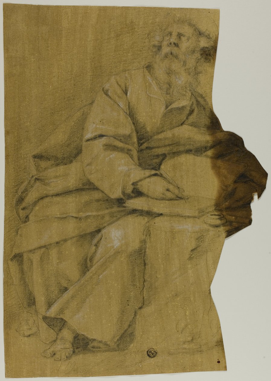 Evangelista escrevendo na mesa de Domenico Fiasella