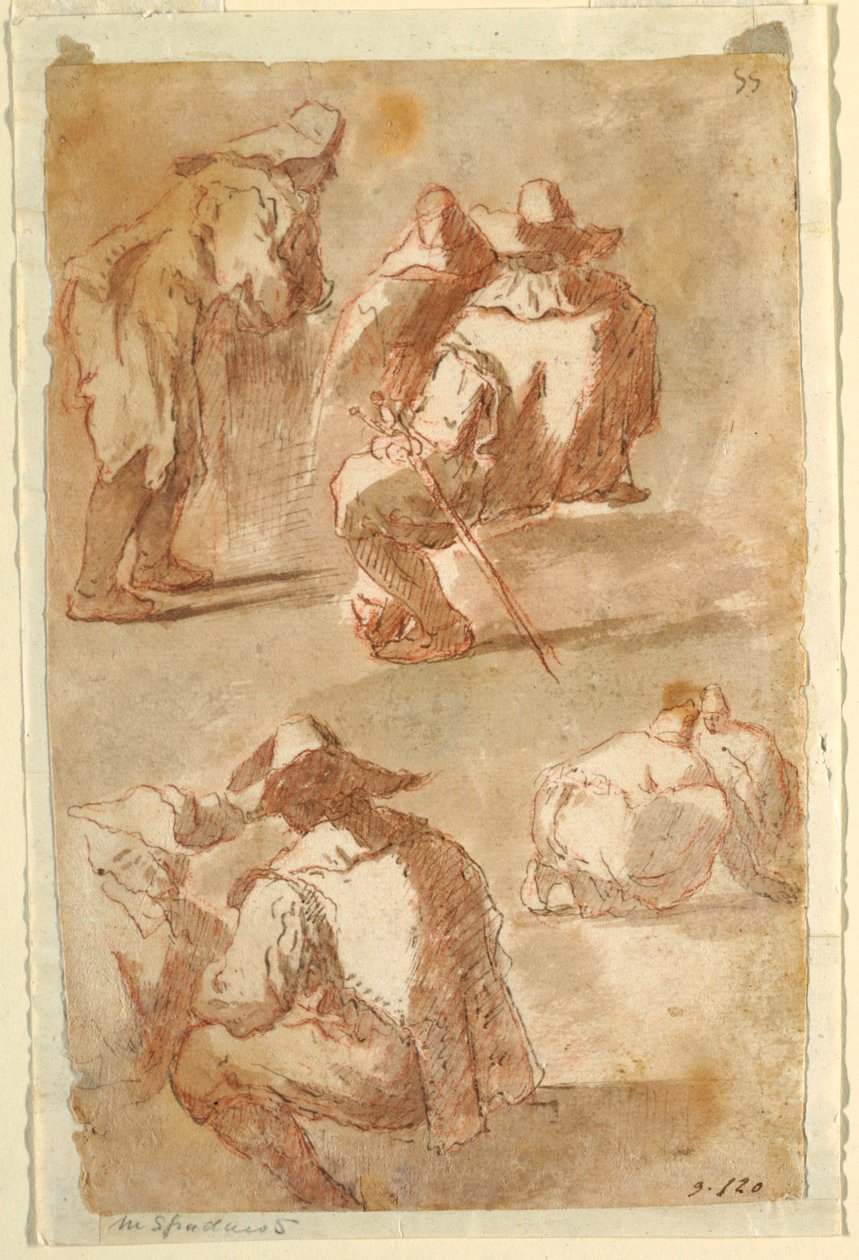 Estudos Figurais de Domenico Gargiulo, called Micco Spadaro