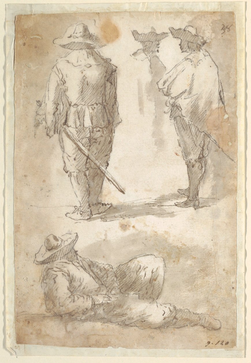 Estudos Figurais de Soldados de Domenico Gargiulo, called Micco Spadaro