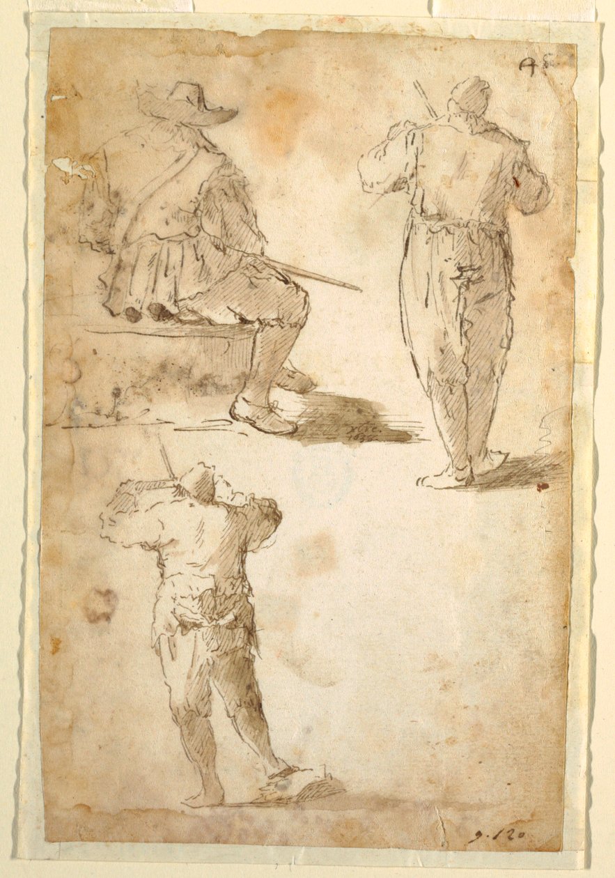 Três homens de Domenico Gargiulo, called Micco Spadaro