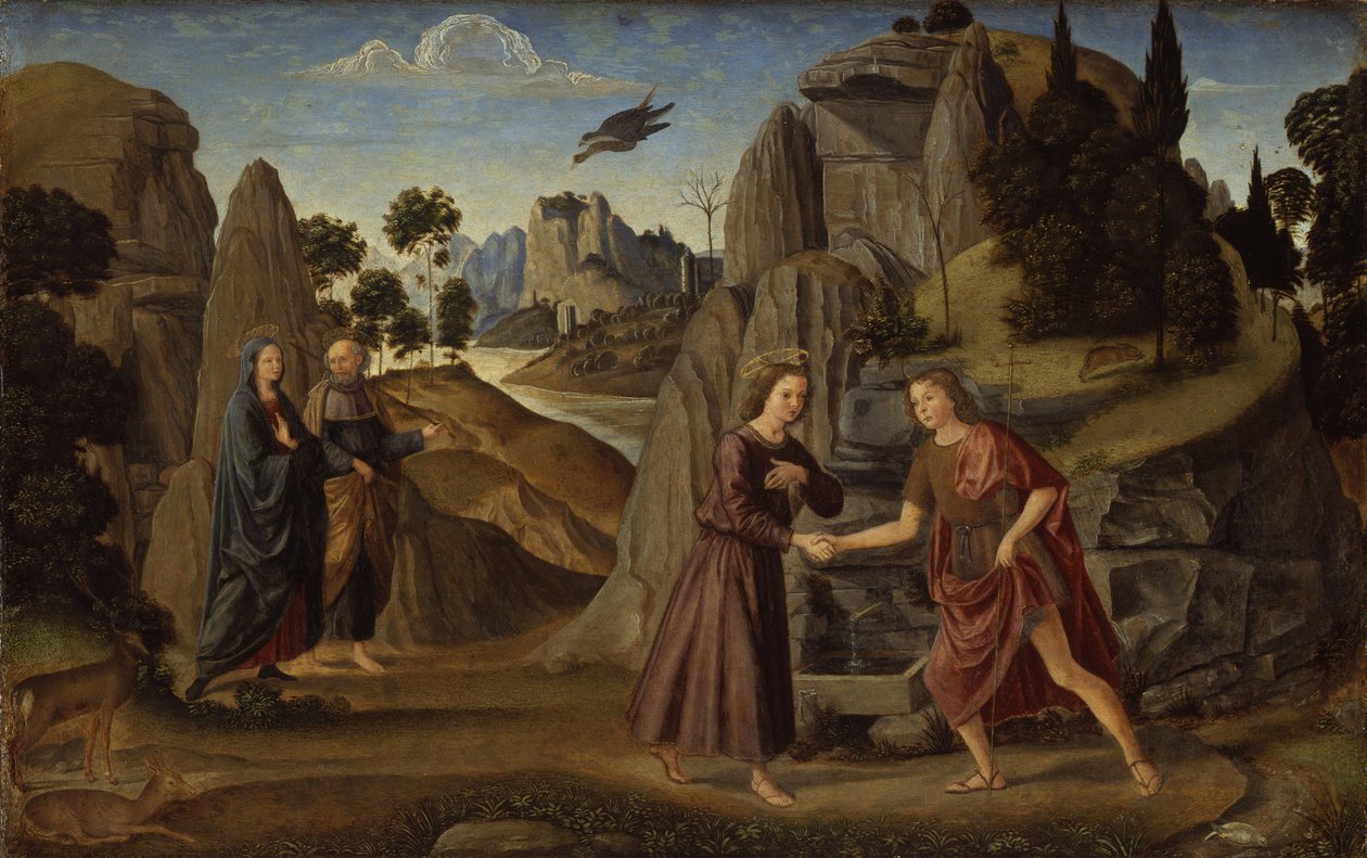 Encontro do Menino Jesus com o jovem São João de Domenico Ghirlandaio