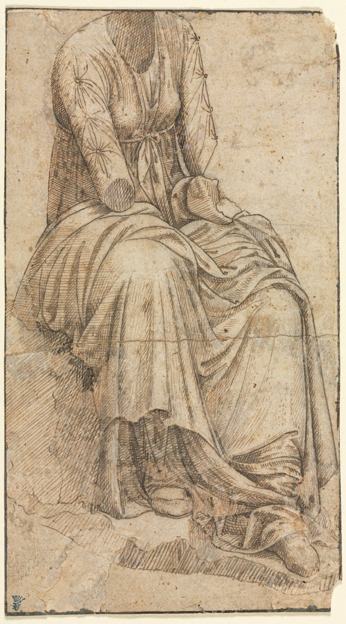 Cópia de uma estátua romana de uma mulher sentada, segunda metade do século XV. de Domenico Ghirlandaio