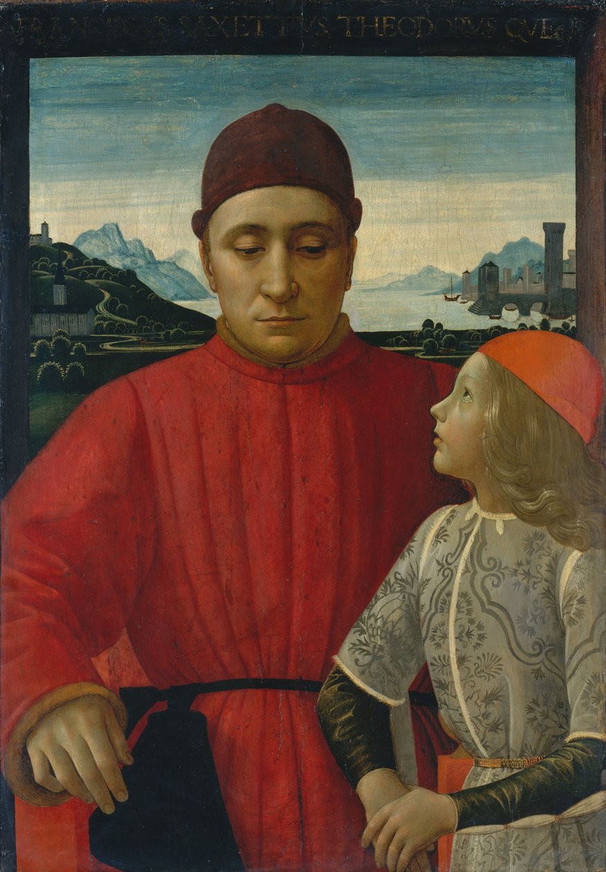 Francesco Sassetti e seu filho Teodoro, c.1488 (têmpera sobre madeira) de Domenico Ghirlandaio