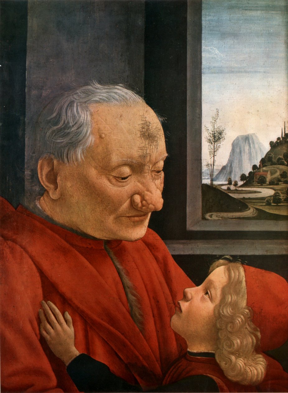 Italiano: Ritratto di vecchio con nipote Um velho e o seu neto de Domenico Ghirlandaio