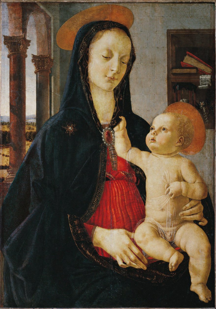 Nossa Senhora e o menino ... de Domenico Ghirlandaio