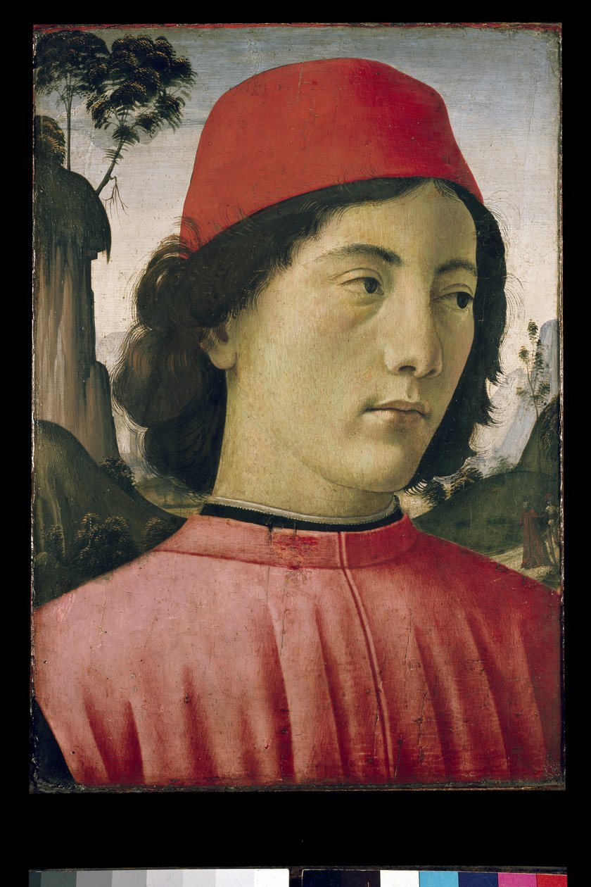 Retrato, de, um, homem jovem, 15o século de Domenico Ghirlandaio