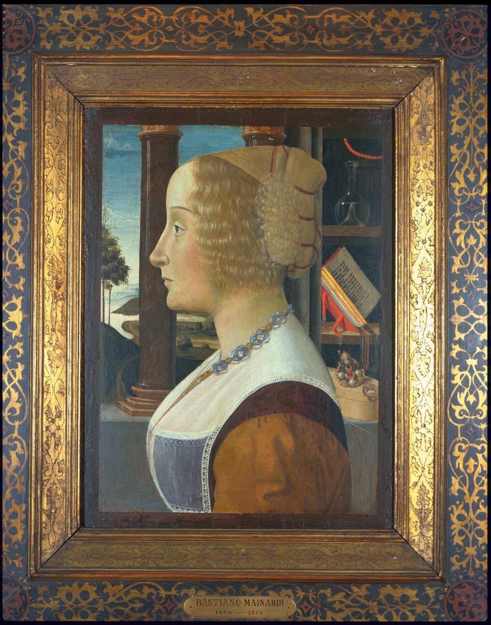 Retrato de uma mulher, c.1490 (têmpera no painel) de Domenico Ghirlandaio