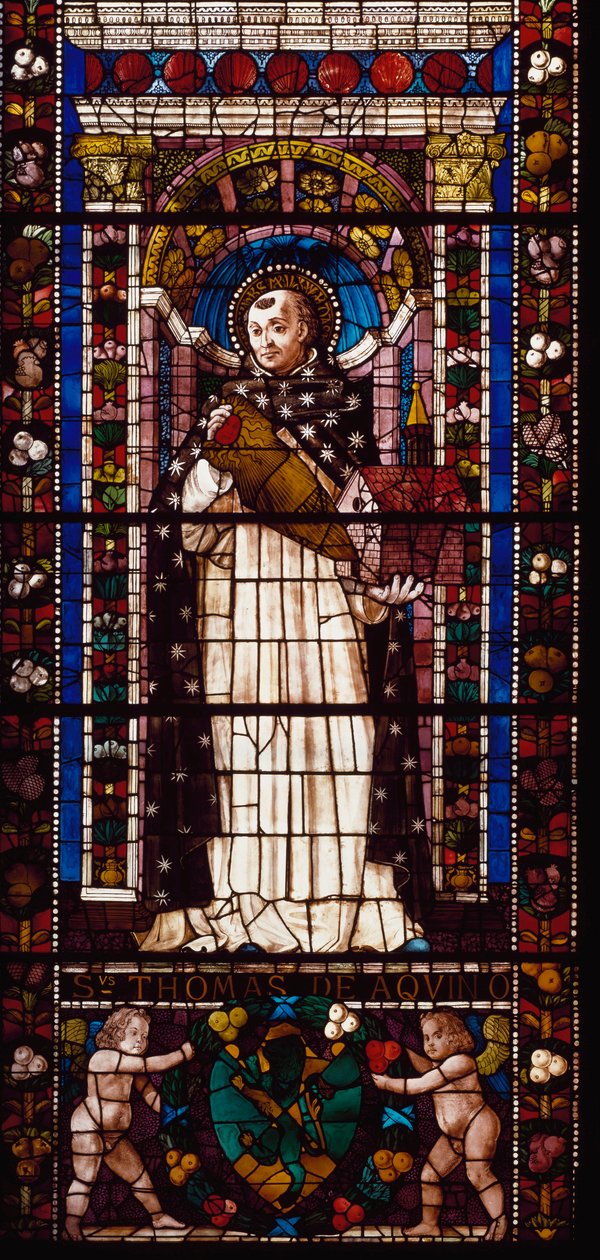Representação de São Tomás de Aquino (Vidro manchado de Domenico Ghirlandaio