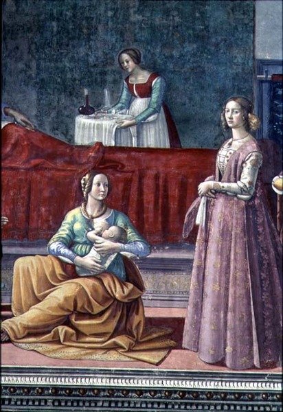 Santa Isabel e João Batista, desde o nascimento de São João Batista de Domenico Ghirlandaio