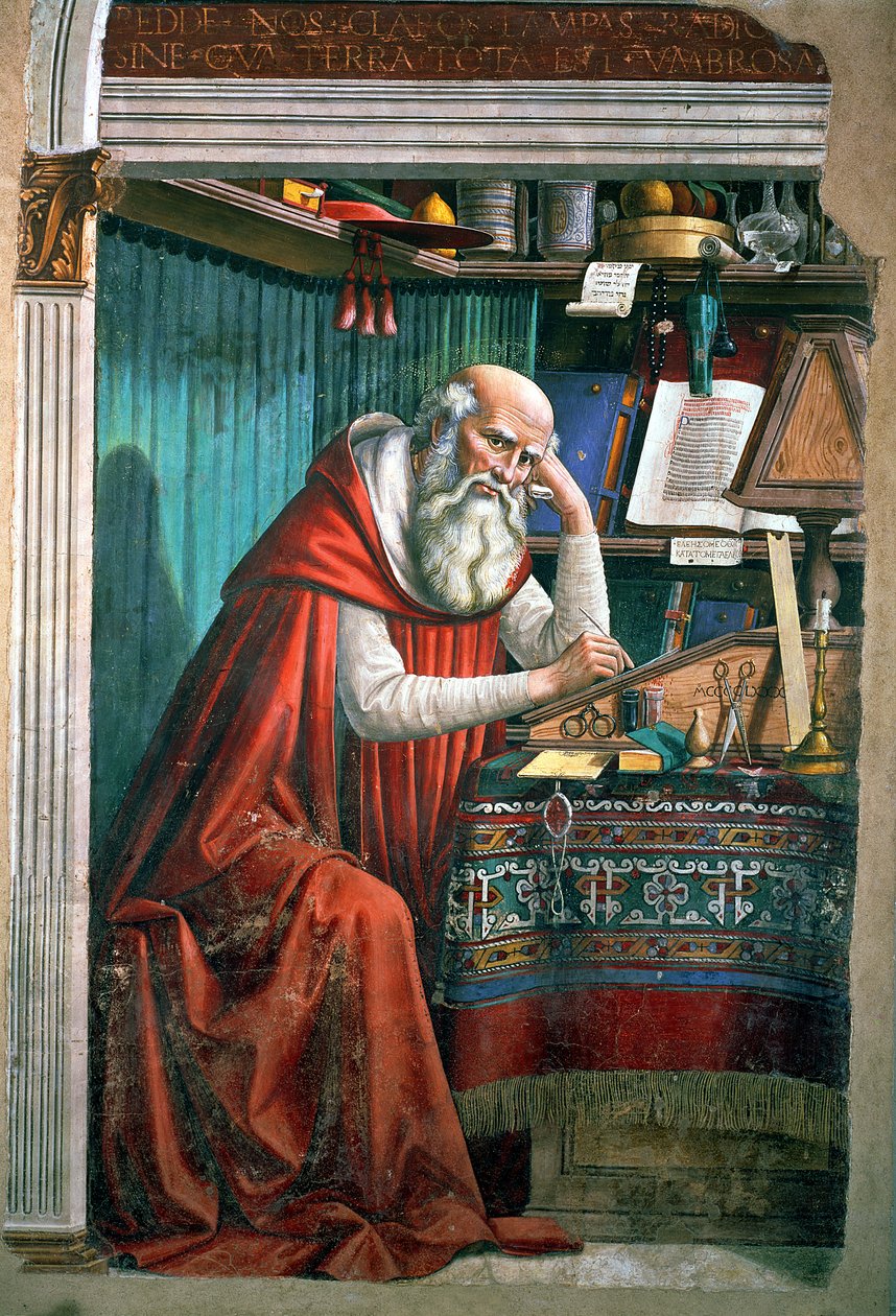 São Jerônimo em seu estudo, detalhe 1480 de 99655 de Domenico Ghirlandaio