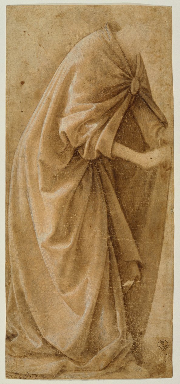 Estudo de Drapery (tinta aumentada com branco sobre papel) de Domenico Ghirlandaio