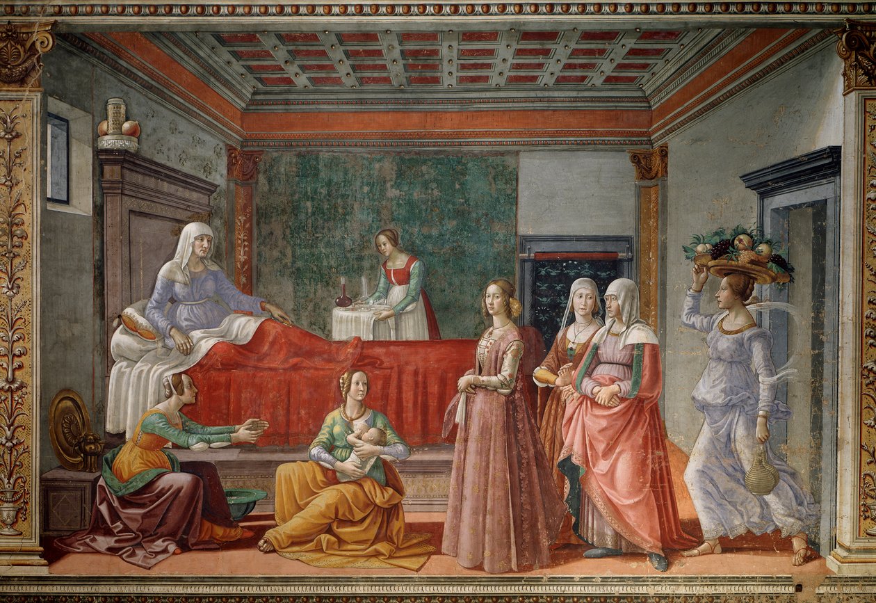 O Nascimento de São João Batista (Fresco de Domenico Ghirlandaio