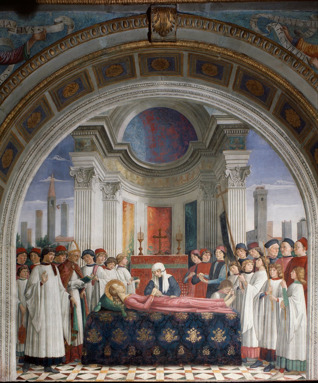 O Funeral de Santa Fina - Fresco de Domenico Ghirlandaio
