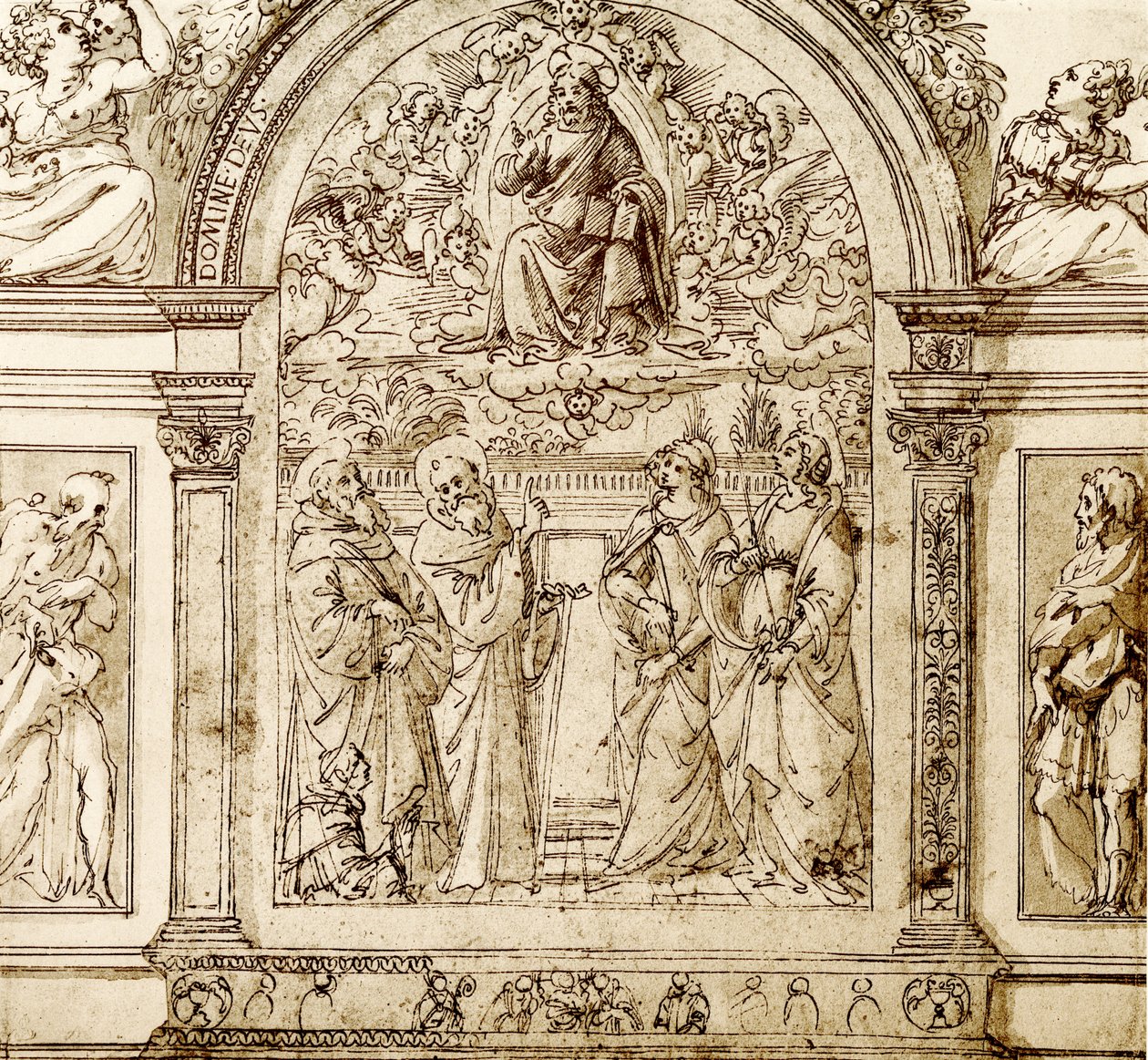 A bênção Salvador nas nuvens de Domenico Ghirlandaio