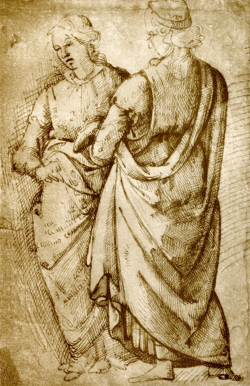Dois estudos de vestuário de Domenico Ghirlandaio