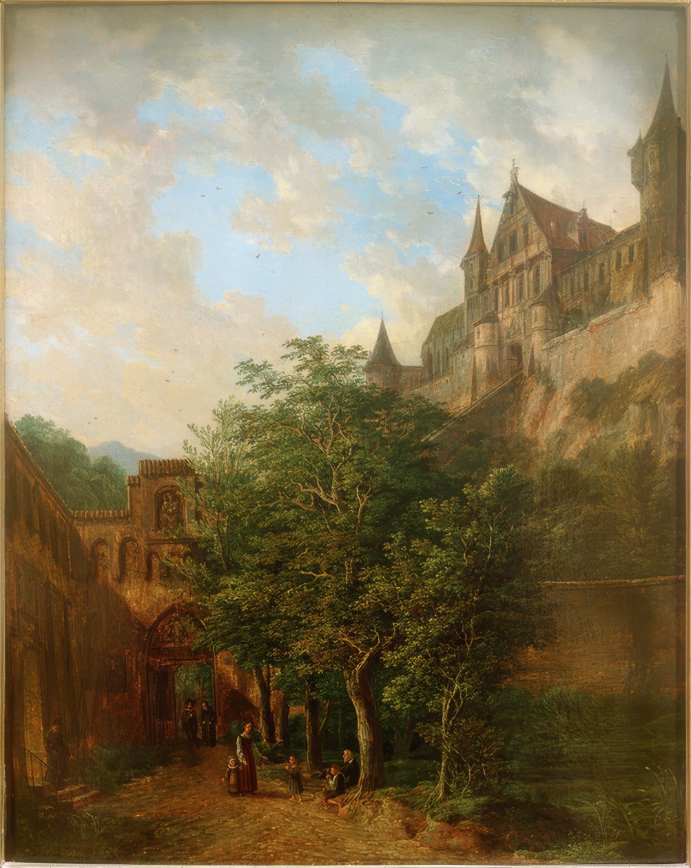 Castelo Trausnitz perto de Landshut de Domenico II Quaglio