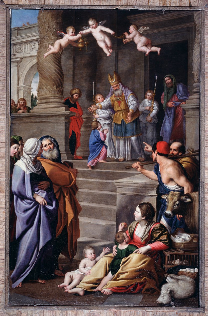 Representação de São Tomás de Vileneuve fazendo caridade ( Pintura de Domenico Il Sarzana Fiasella