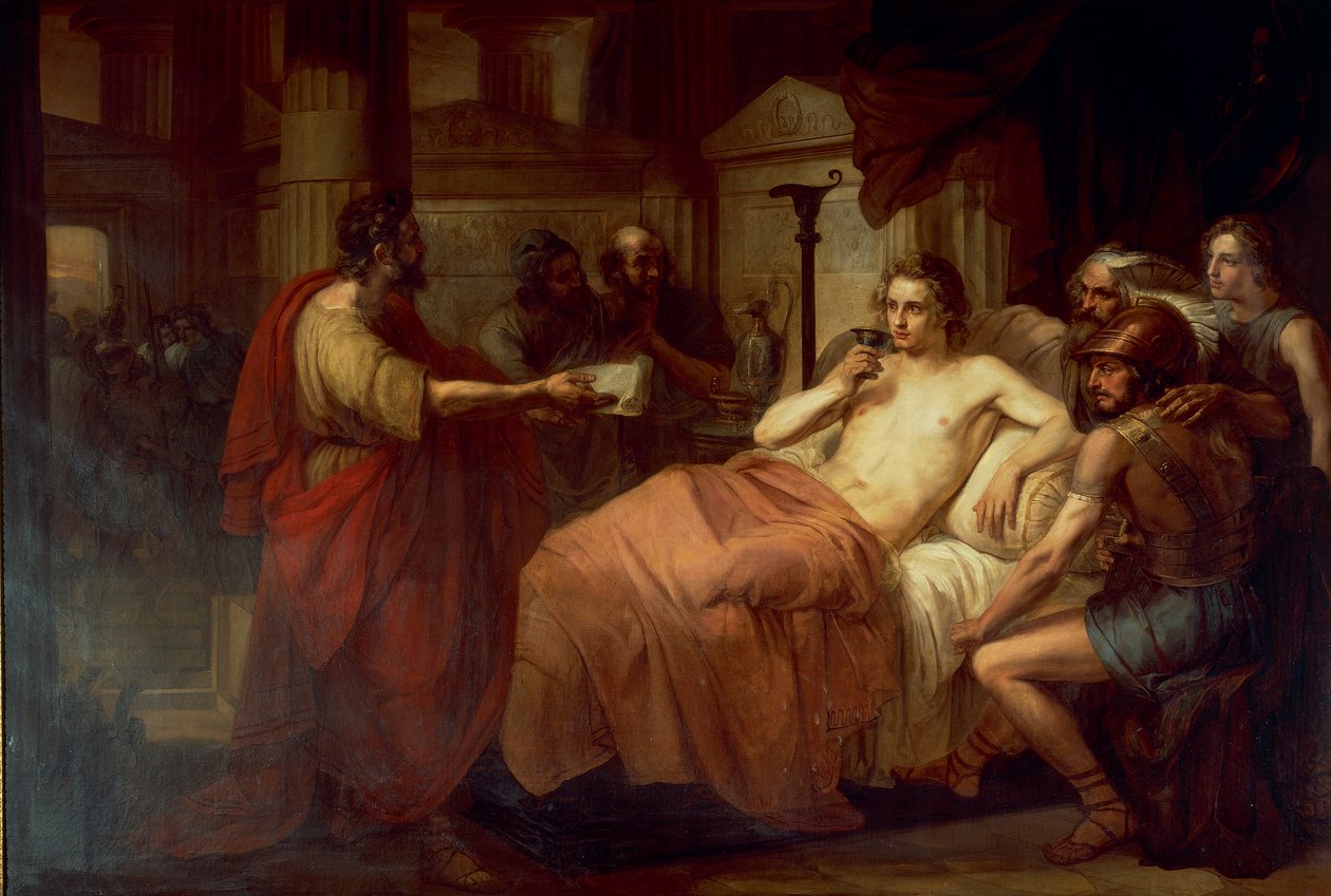 Alexandre o Grande e seu Médico Filipe, por Domenico Induno de Domenico Induno
