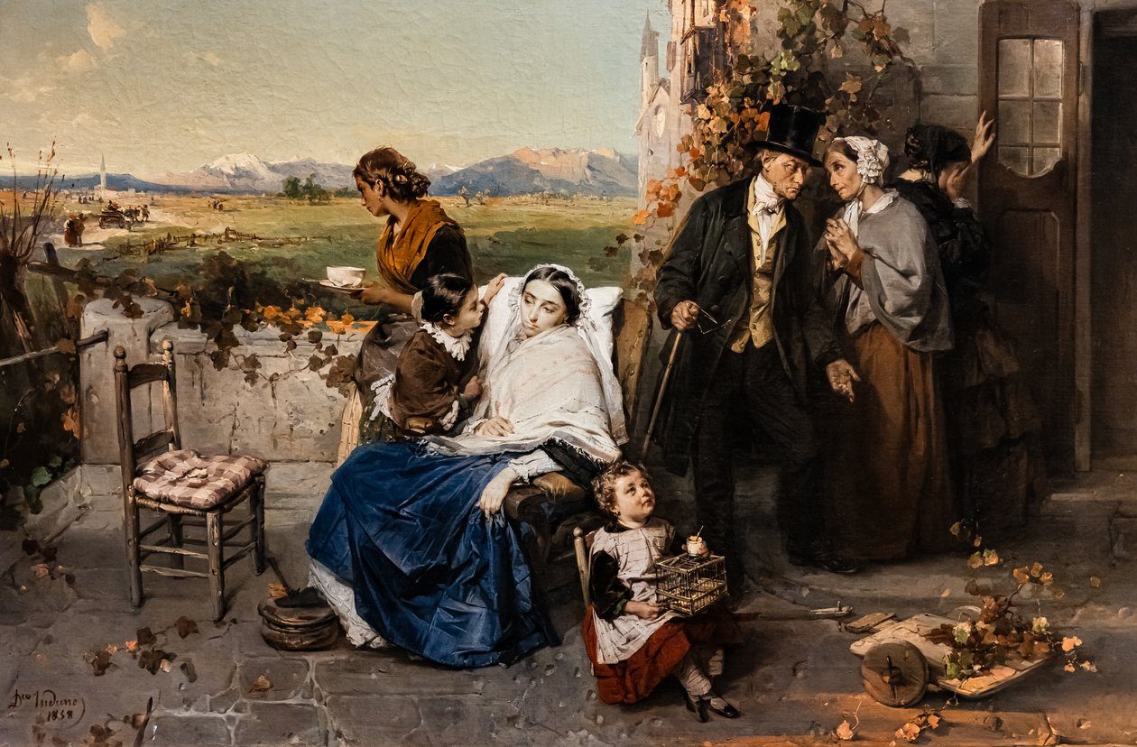 À medida que as folhas caem de Domenico Induno