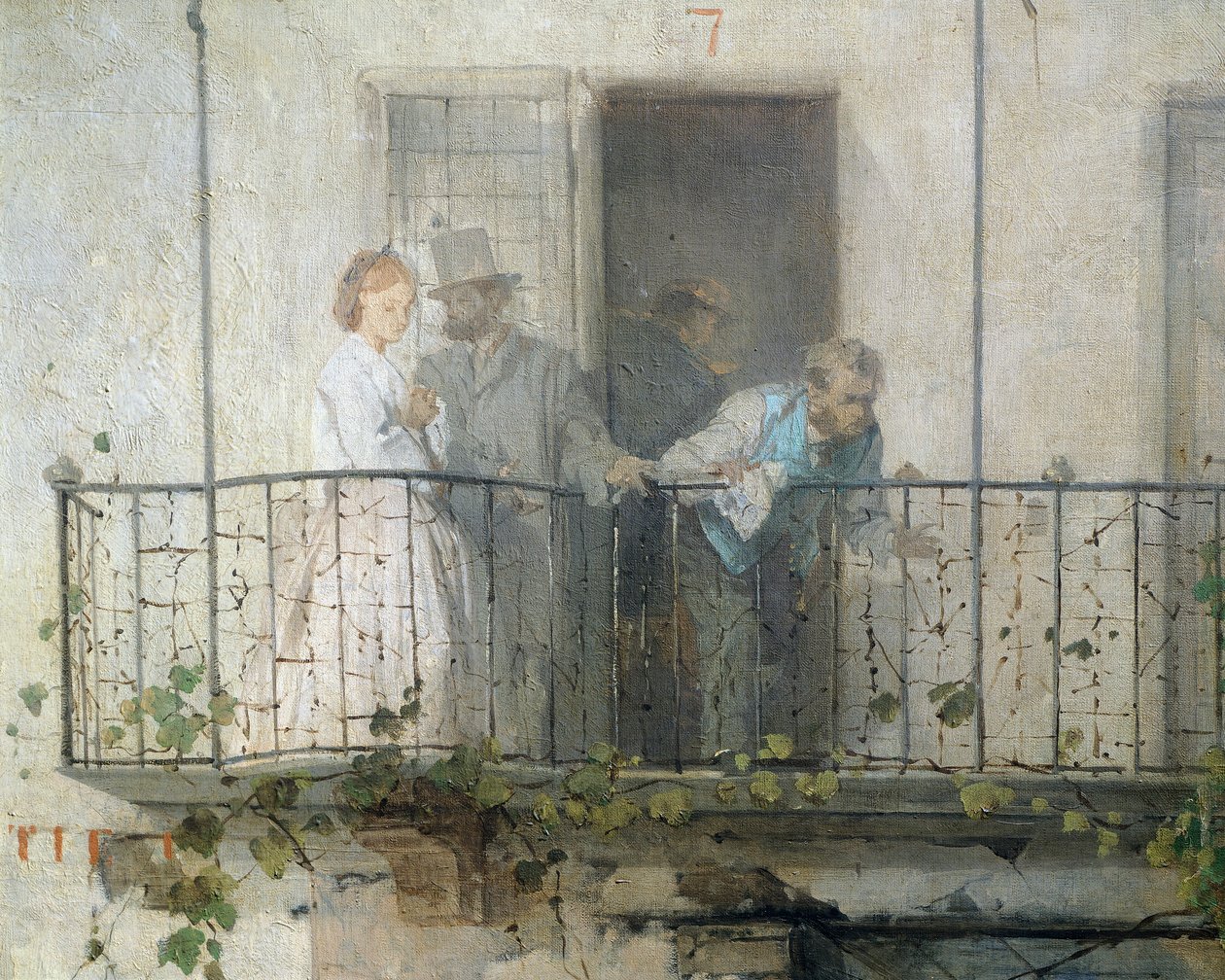 Notícias da Paz de Villafranca, de Domenico Induno, detalhe de Domenico Induno