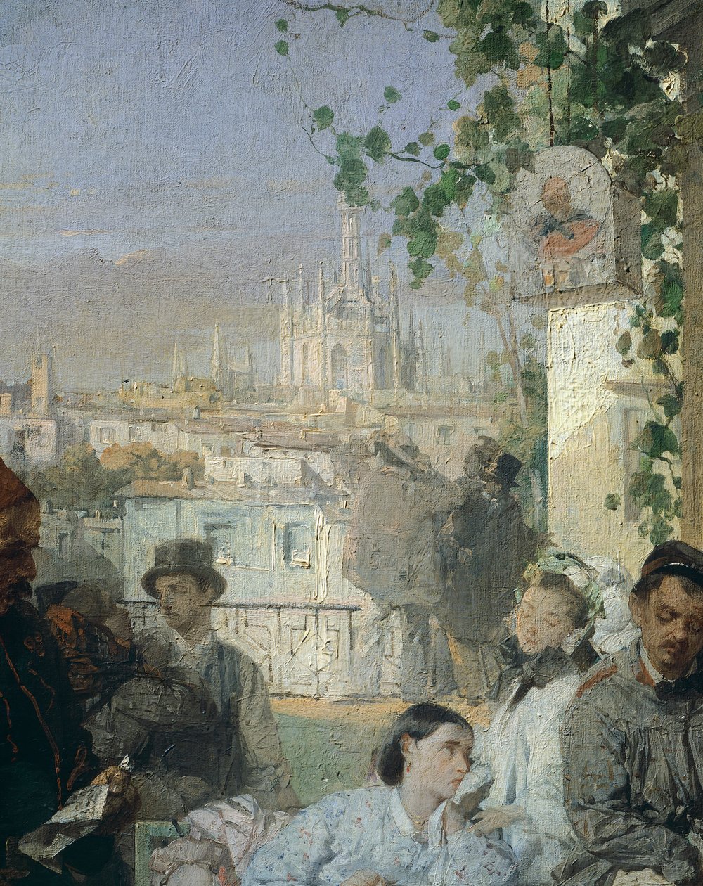 Notícias da Paz de Villafranca, de Domenico Induno, detalhe de Domenico Induno