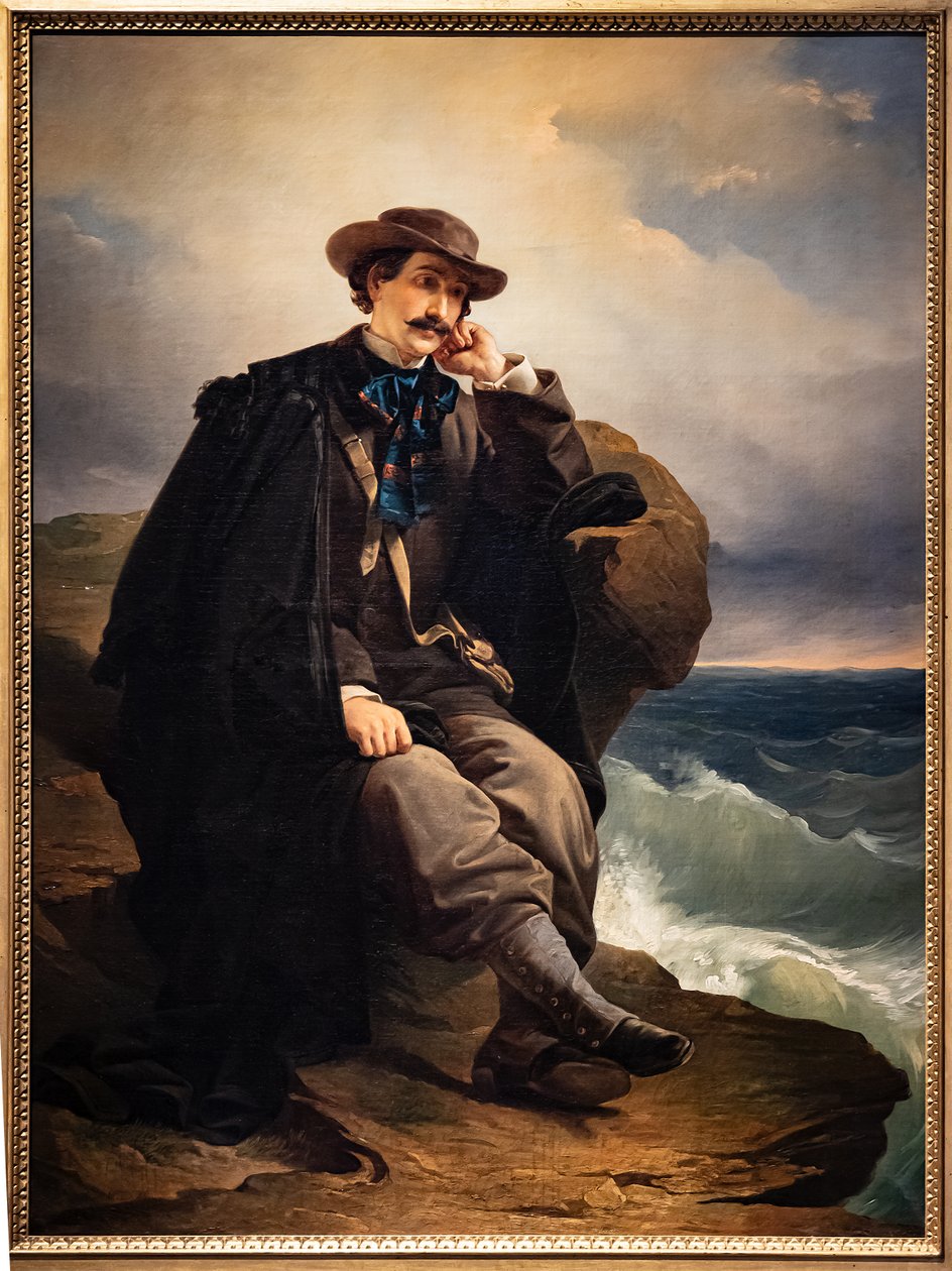 Retrato do poeta Aleardo Aleardi, c.1850 (pintura a óleo sobre tela) de Domenico Induno