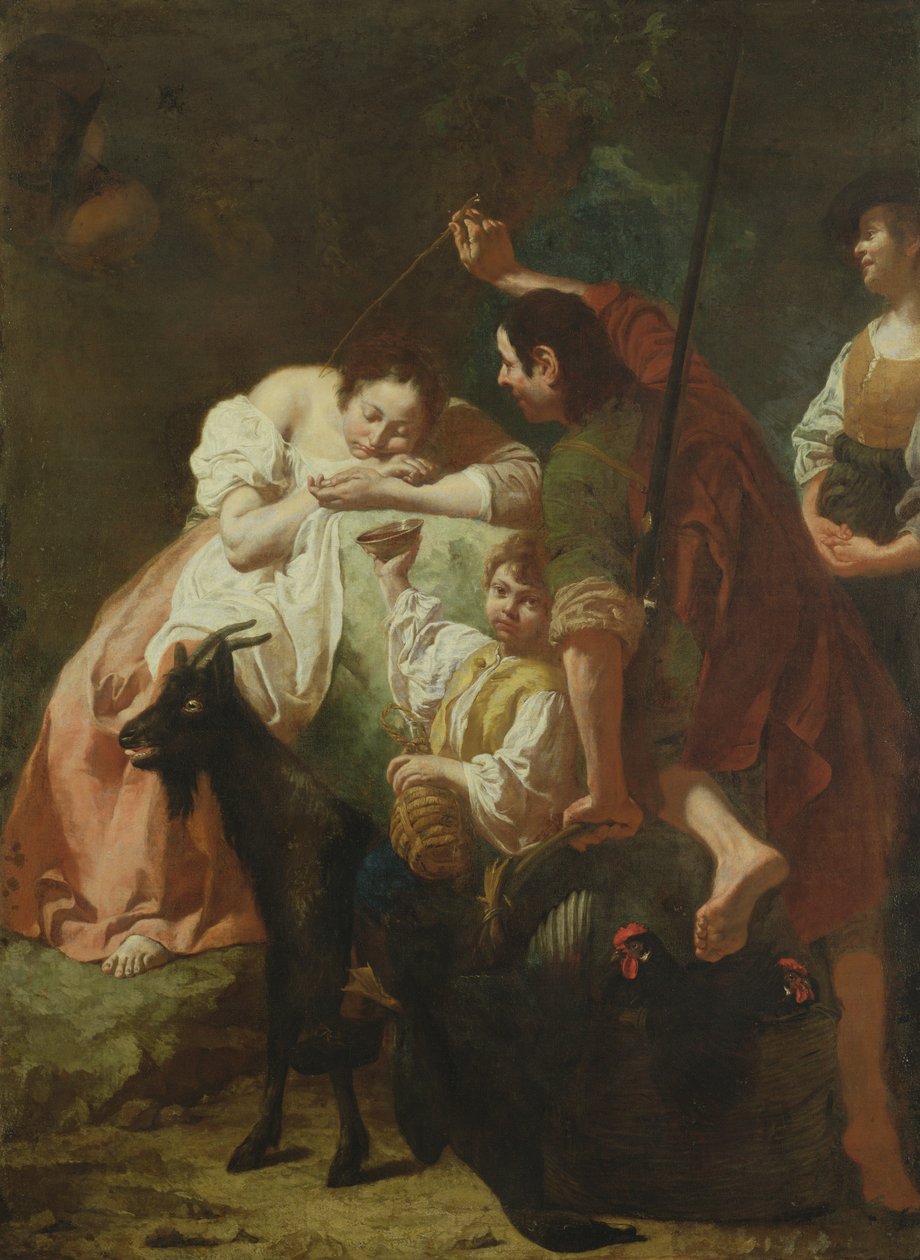 Uma pastora adormecida de Domenico Maggiotto