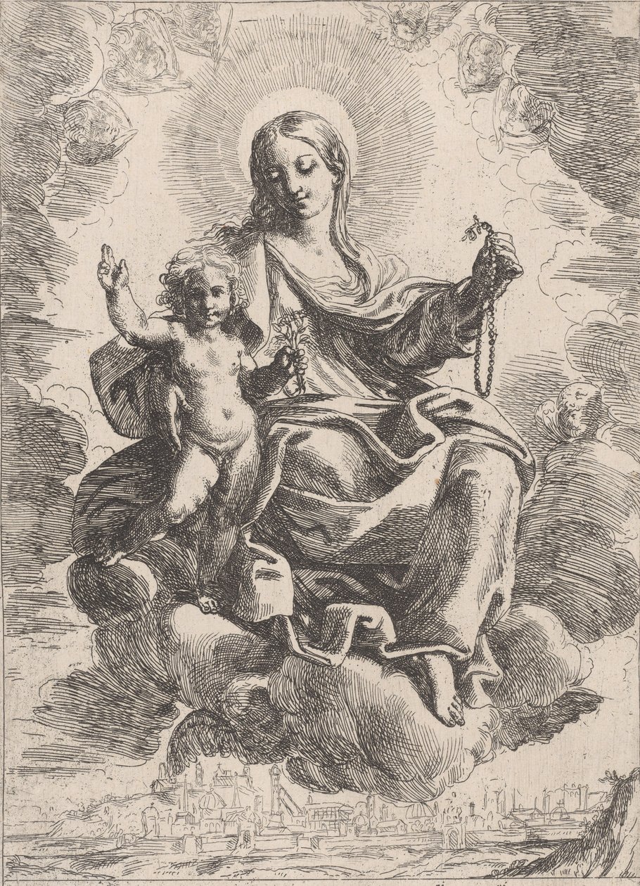 A Virgem do Rosário, 1645-84. de Domenico Maria Canuti