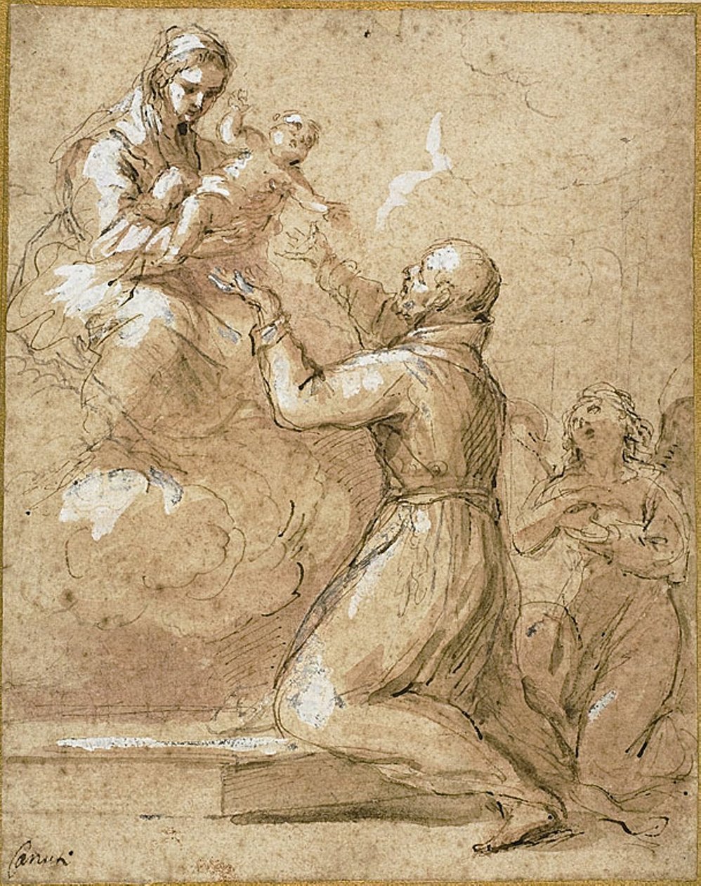 Virgem e Menino Aparecendo a São Caetano de Thiene de Domenico Maria Canuti