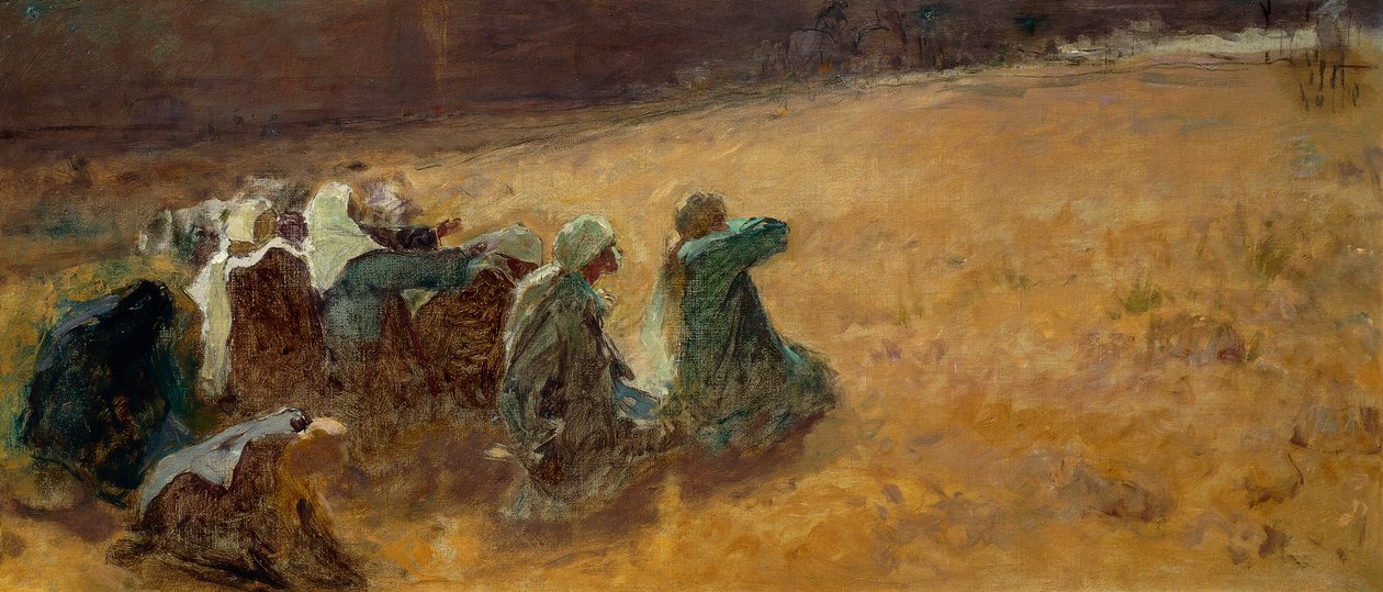 As Marias Assistem à Crucificação de Cristo, detalhe (óleo sobre tela) de Domenico Morelli