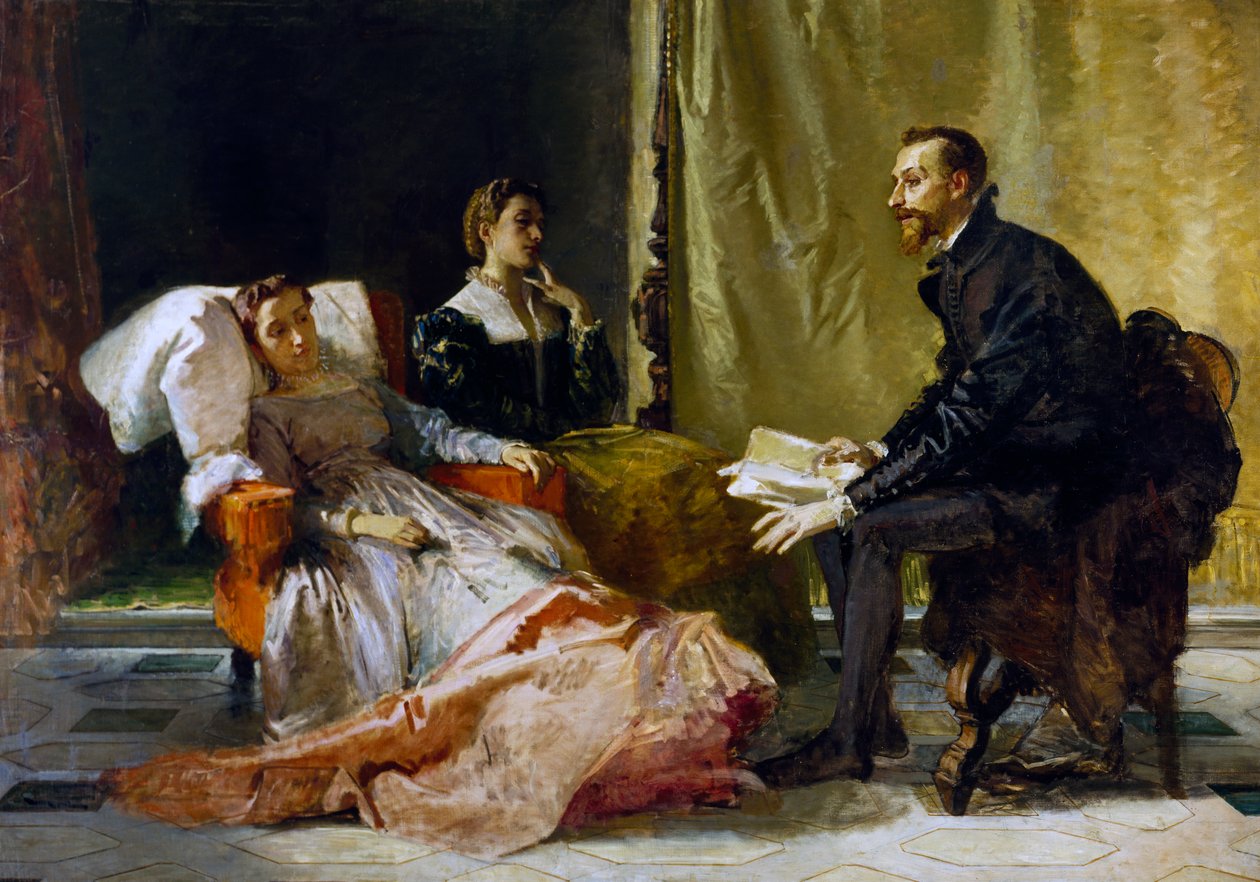 Torquato Tasso (1544-1595) lê Jerusalém entregue a Eleonora d