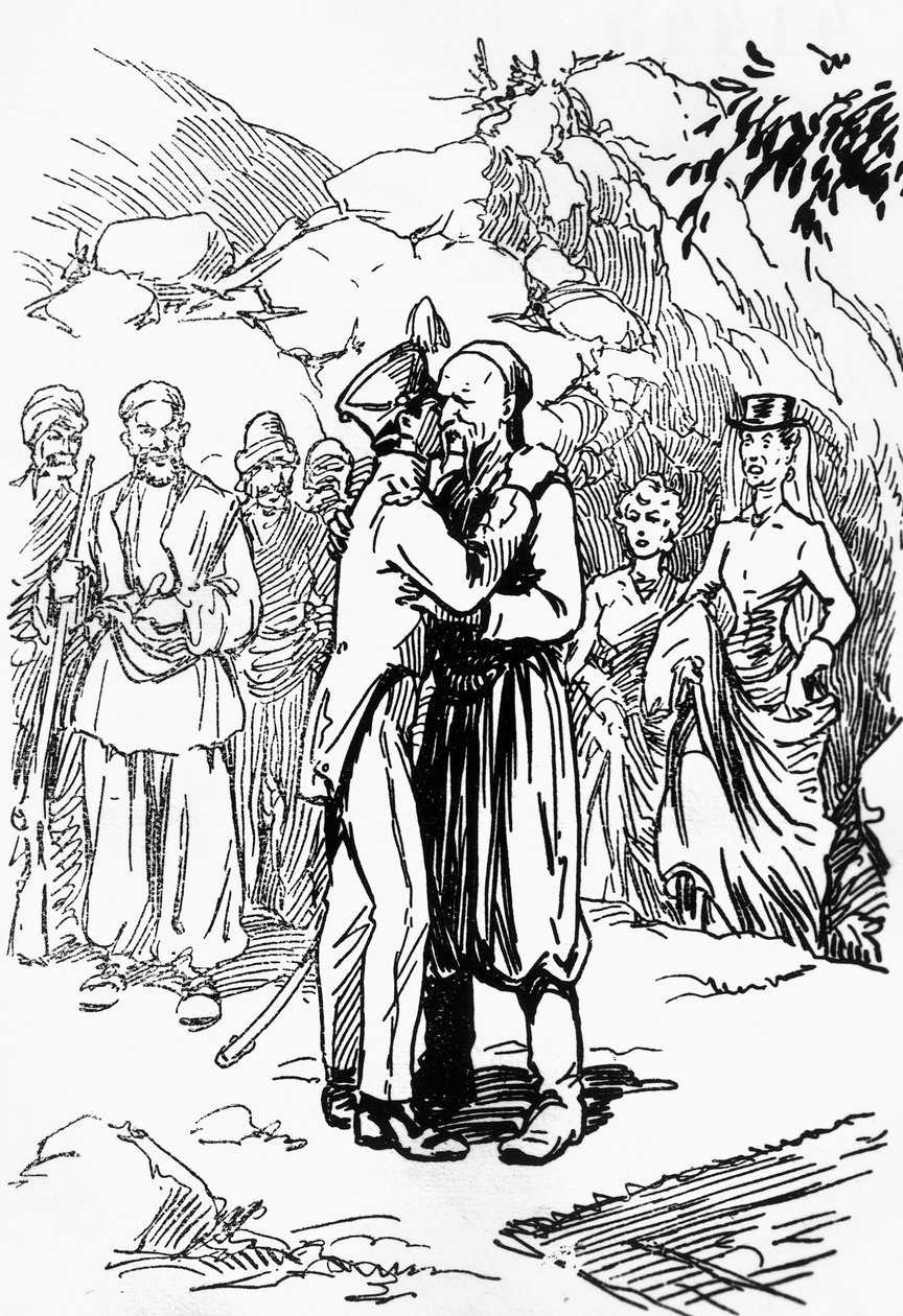 Ilustração de Domenico Natoli (1885-1968) para Rei das Montanhas, romance de Edmond About (1828-1885) de Domenico Natoli