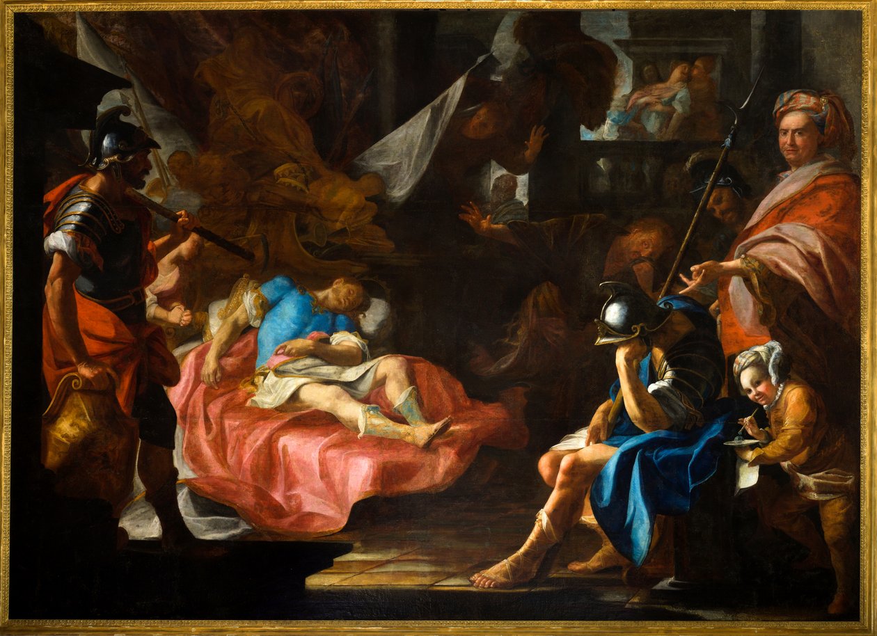 Morte de Germanicus, c.1730-40 (óleo sobre tela) de Domenico Parodi