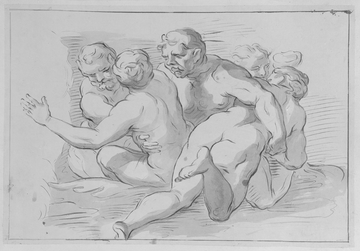 Grupo de ninfas e sátiros de Domenico Parodi