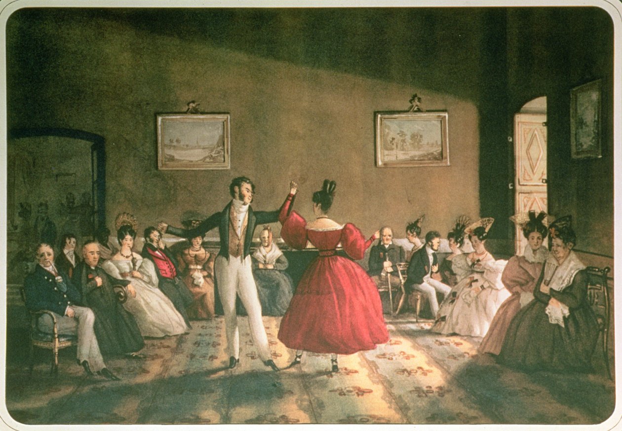 Dança num Salão em Buenos Aires, c.1831 (aguarela sobre papel) de Domenico Pellegrini