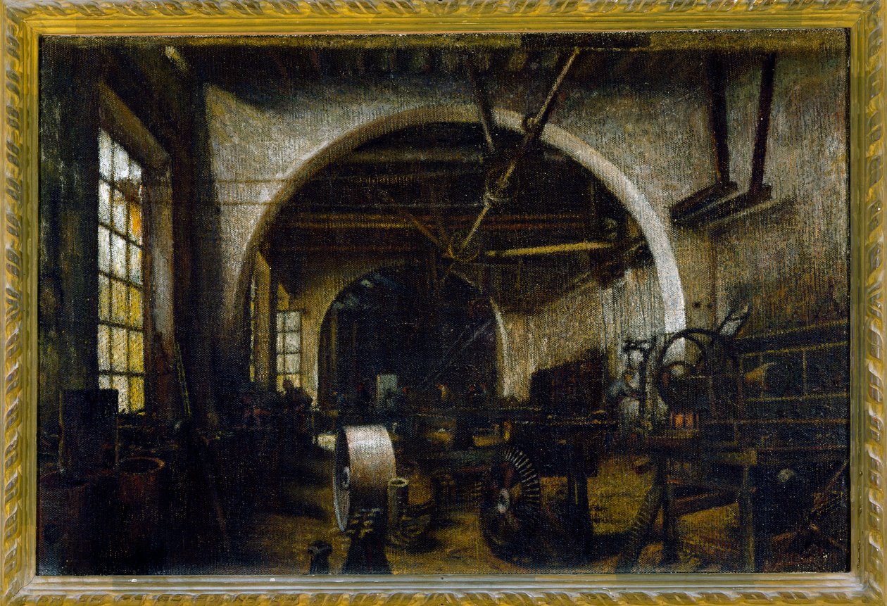 A oficina da fábrica de Domenico Pesenti