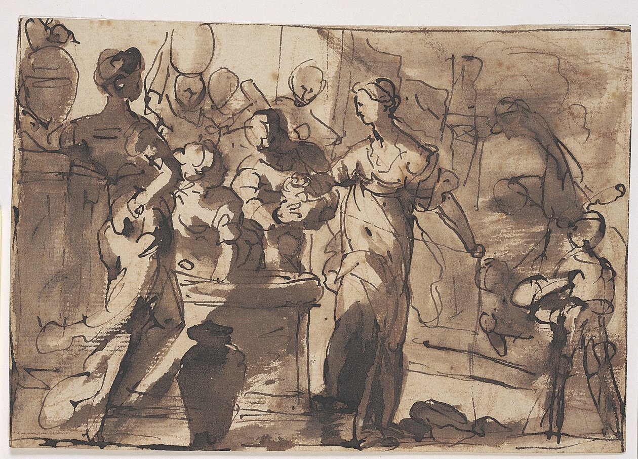 Eliezer e Rebeca no poço da cidade de Nahor de Domenico Piola