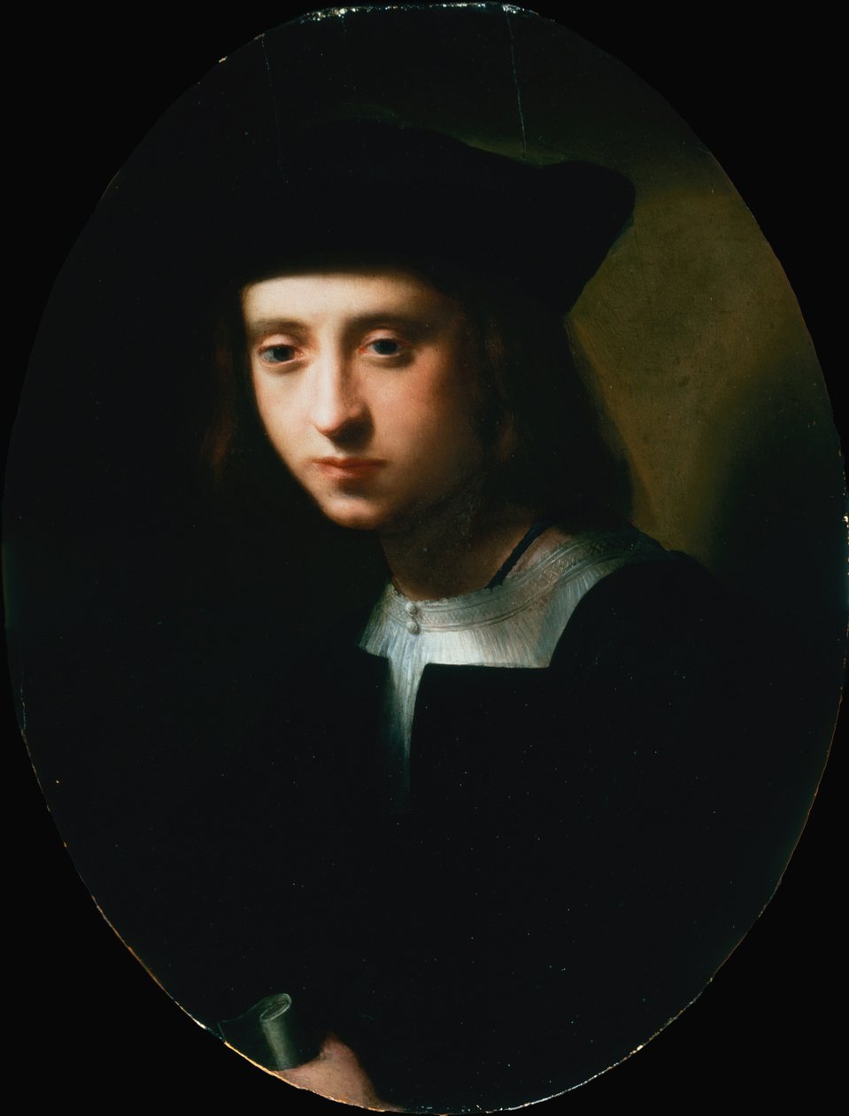Retrato de um jovem (óleo) de Domenico Puligo