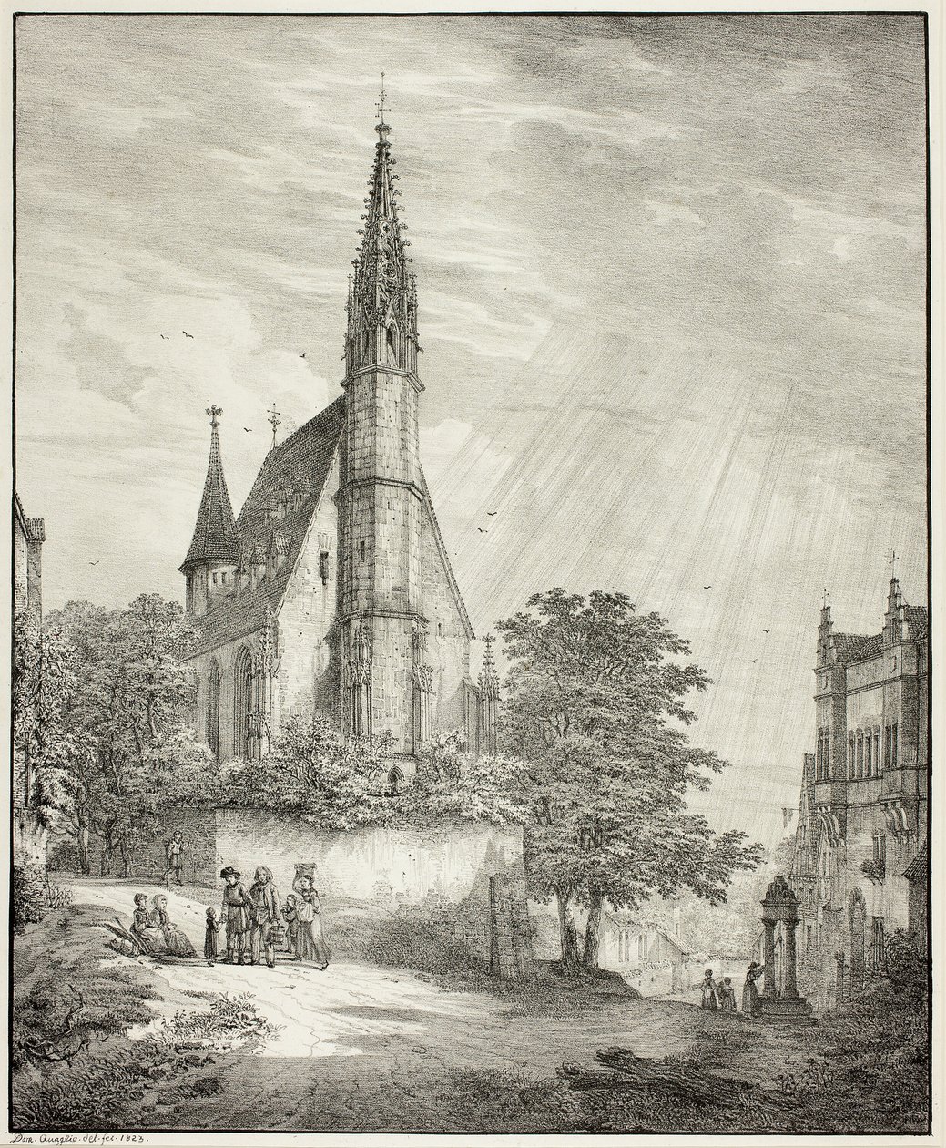 Igreja de Kiderich em Rheingau de Domenico Quaglio