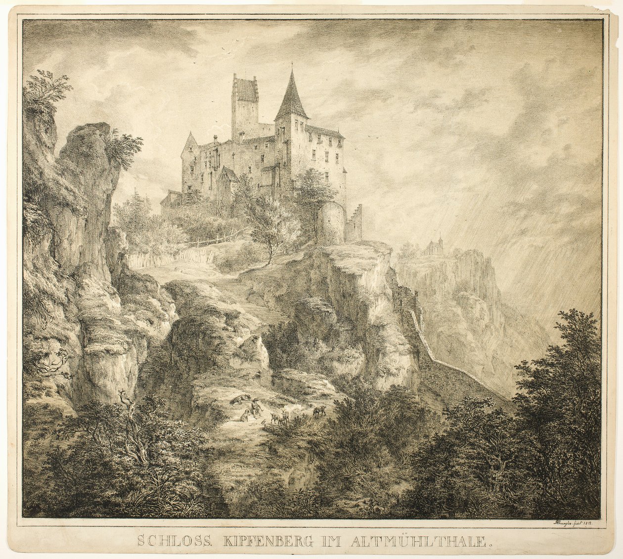 Castelo de Kipfenberg no Vale de Altmühl de Domenico Quaglio