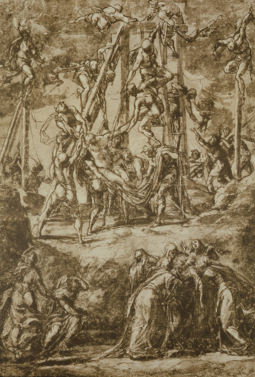 Estudo para a deposição de Domenico Robusti Tintoretto