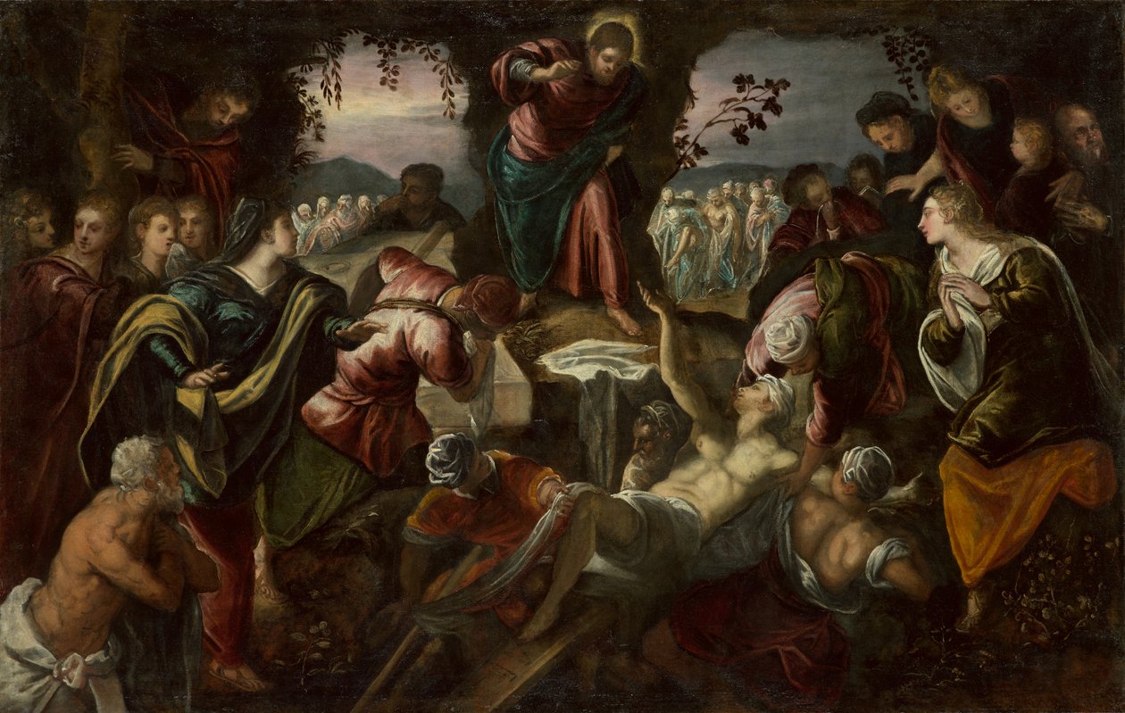 A ressurreição de Lázaro, 1585-1590 de Domenico Robusti Tintoretto