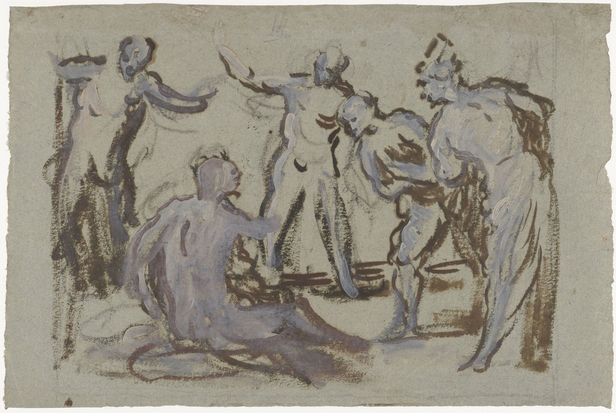 Job no monturo, cercado por seus amigos de Domenico Tintoretto