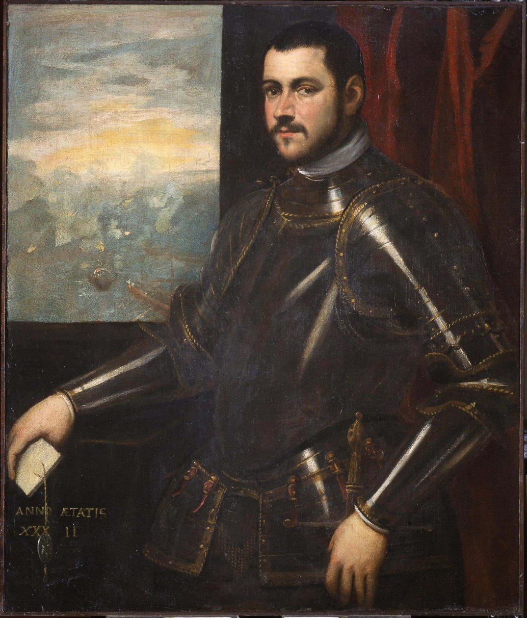 Retrato de um almirante veneziano, século XVI. de Domenico, Tintoretto