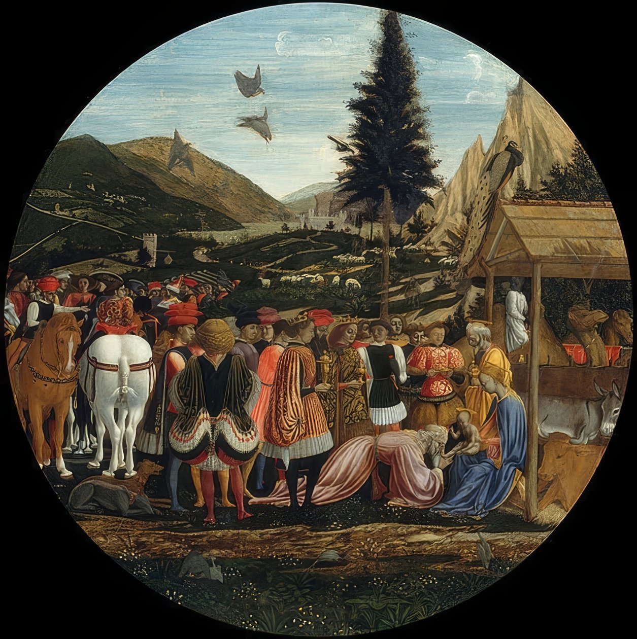 A adoração dos reis. Por volta de 1440 de Domenico Veneziano